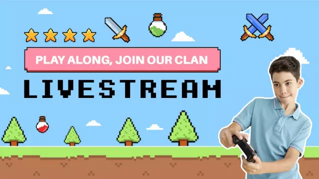 Pixel Art Adventure Livestream Gaming YouTube Thumbnail Template