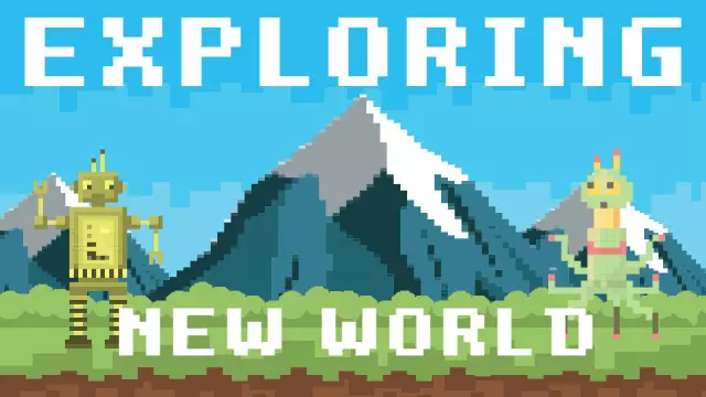 Pixel Art Adventure Robots New World Gaming YouTube Thumbnail Template