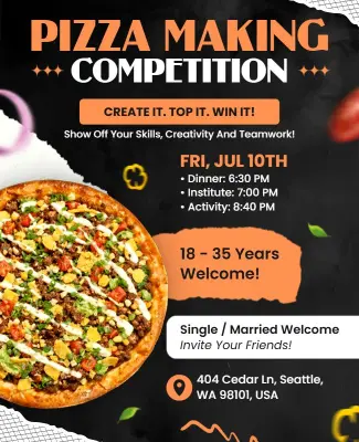 Pizza Making Competition Event Flyer Template