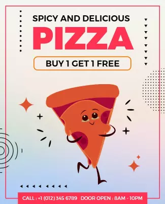 Pizza Restaurant Promotional Offer Flyer Template