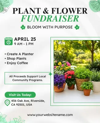 Plant and Flower Fundraiser Event Flyer Template