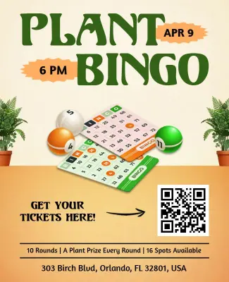 Plant Bingo Night Event Poster Template