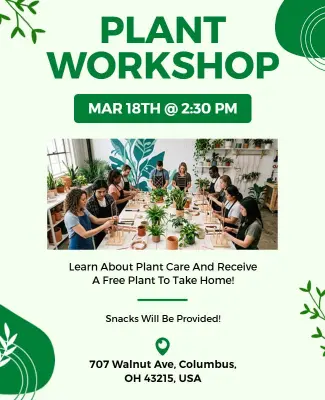 Plant Care Workshop Event Flyer Template