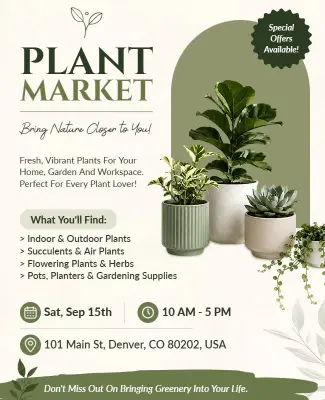 Plant Market Event Flyer Template