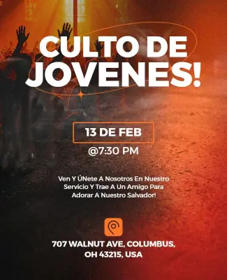 Plantilla De Folleto Culto De Jovenes