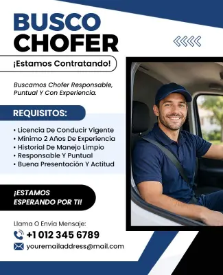 Plantilla De Folleto De Anuncio Se Busca Chofer