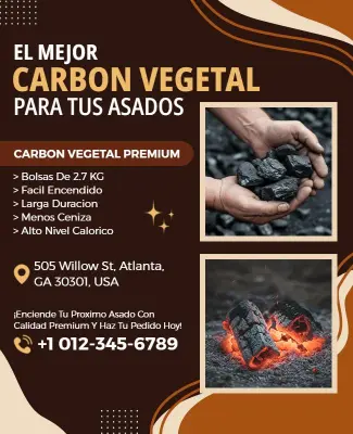 Plantilla De Folleto De Carbón Vegetal Premium Para Barbacoa