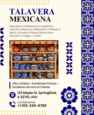 Plantilla De Folleto De Cerámica De Talavera Mexicana Hecha a Mano