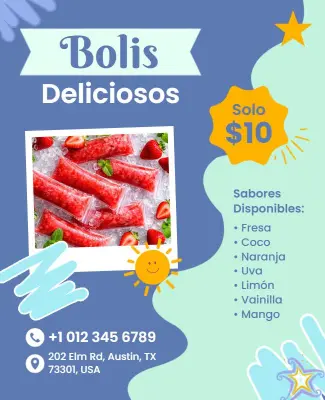 Plantilla De Folleto De Oferta Especial De Bolis De Sabores Vibrantes