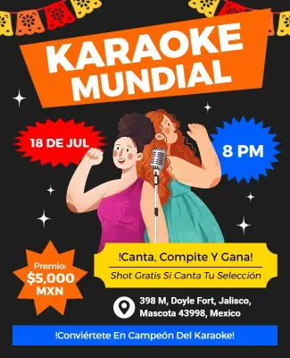 Plantilla De Folleto Para El Evento Del Campeonato Mundial De Karaoke