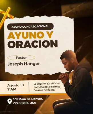 Plantilla De Folleto Para Evento Congregacional De Oración Y Ayuno