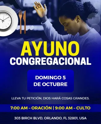 Plantilla De Folleto Para Evento De Ayuno Congregacional