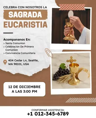 Plantilla De Folleto Para Evento De Celebración De La Eucaristía Religiosa