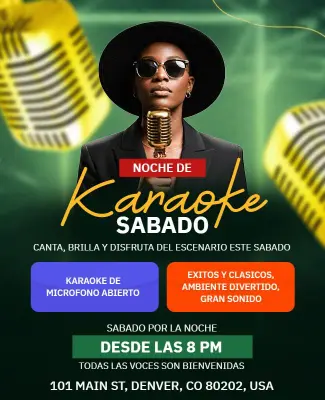 Plantilla De Folleto Para Evento De Karaoke Del Sábado Por La Noche