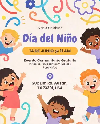 Plantilla De Folleto Para La Celebración Del Día Del Niño