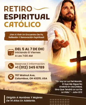 Plantilla De Folleto Para Retiro Espiritual Católico