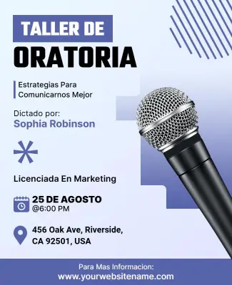 Plantilla De Folleto Para Taller De Oratoria Template