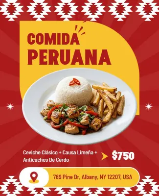 Plantilla De Folleto Promocional De Comida Peruana