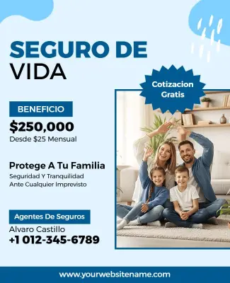 Plantilla De Folleto Promocional De Seguros De Vida Familiar
