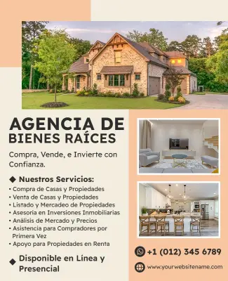 Plantilla De Folleto Promocional De Servicios De Agencia Inmobiliaria