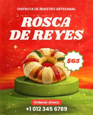 Plantilla De Folleto Publicitario Para El Festivo Rosca De Reyes