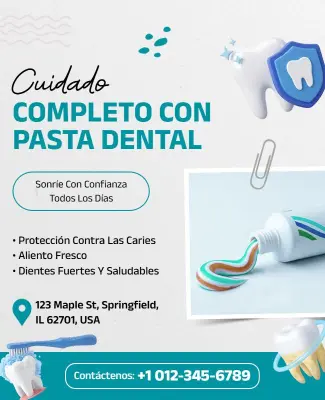 Plantilla De Folleto Publicitario Para Pasta Dental De Protección Dental
