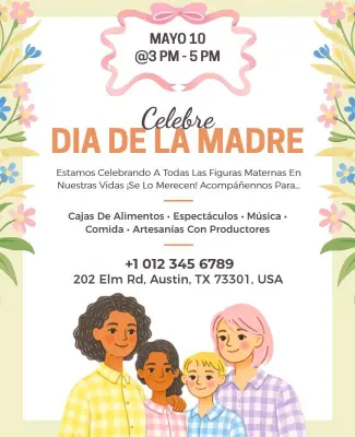 Plantilla De Poster Para La Celebracion Del Dia De La Madre Template