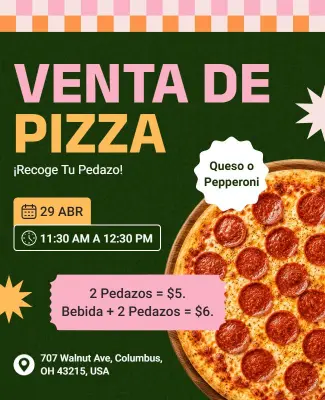 Plantilla De Póster Promocional Para Evento De Venta De Pizza