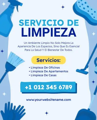 Plantilla De Poster Publicitario Para Servicios Profesionales De Limpieza Template