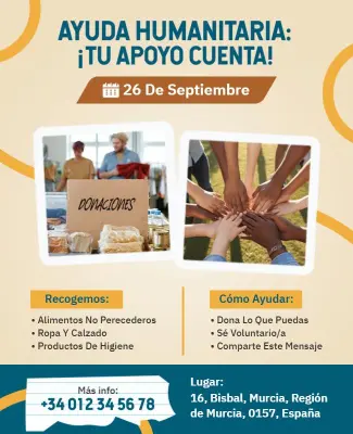 Plantilla De Volante De Apoyo a La Ayuda Humanitaria