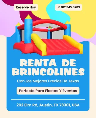 Plantilla De Volante De Promoción De Renta De Brincolines