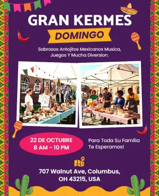 Plantilla De Volante Para El Evento Del Domingo De Kermés Mexicano