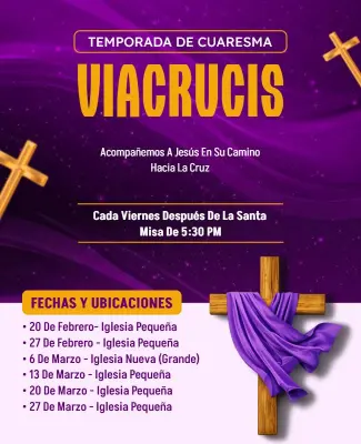 Plantilla De Volante Para El Evento Vía Crucis De Cuaresma