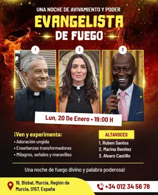 Plantilla De Volante Para Evento De Noche De Avivamiento Evangélico