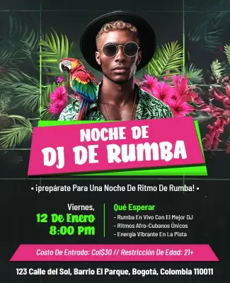 Plantilla De Volante Para Evento Nocturno De DJ Rumba
