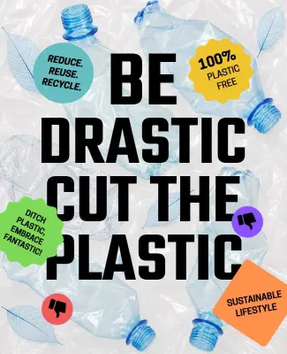 Plastic Reduction Campaign Poster Template