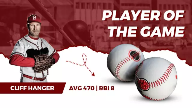 Player of the Game Baseball Highlights YouTube Thumbnail Template