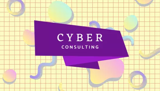 Playful Abstract Purple Cyber Consulting Business Card Template