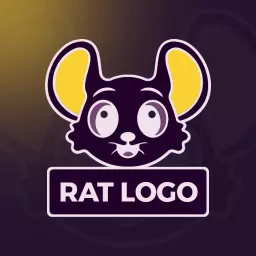 Playful and Friendly Character Design of a Rat Logo Template