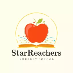 Playful Apple and Book Design for Nursery School Logo Template