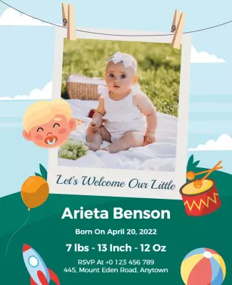 Playful Baby Shower Celebration Welcome Poster Template