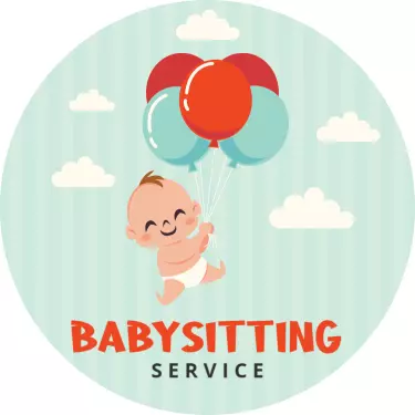 Playful Baby Theme with Balloons for Babysitting Service Business Card Template