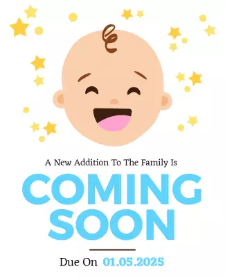 Playful Baby Themed Pregnancy Announcement Flyer Template