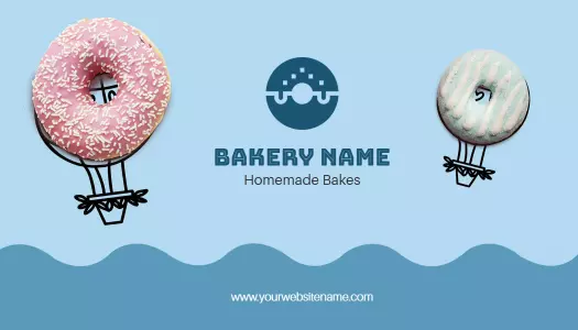 Playful Bakery Hot Air Balloon Donuts Business Card Template