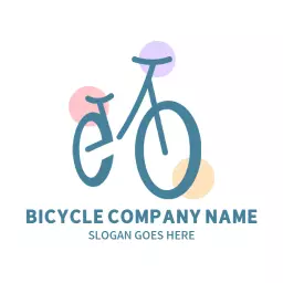 Playful Bicycle Design with Colorful Circles Logo Template