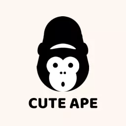 Playful Black and White Design of Cute Ape Logo Template