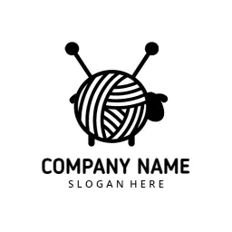 Playful Black and White Wool Yarn Inspired Logo Template