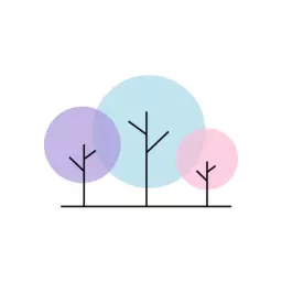 Playful Blue and Pink Abstract Tree Design Logo Template