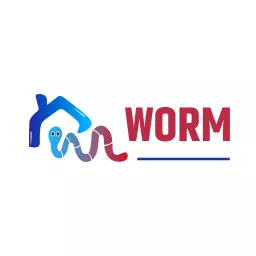 Playful Blue and Pink Worm Design for Fun Logo Template
