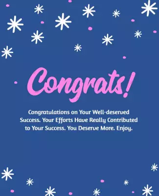 Playful Blue Celebration Congratulations Greeting Poster Template